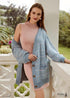 Boho Loose Jacket Gray Blue